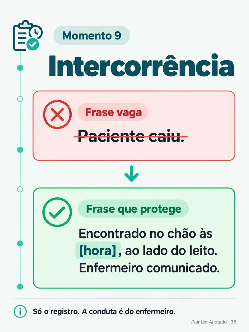 Card Intercorrência com a frase vaga em vermelho e a frase que protege em verde